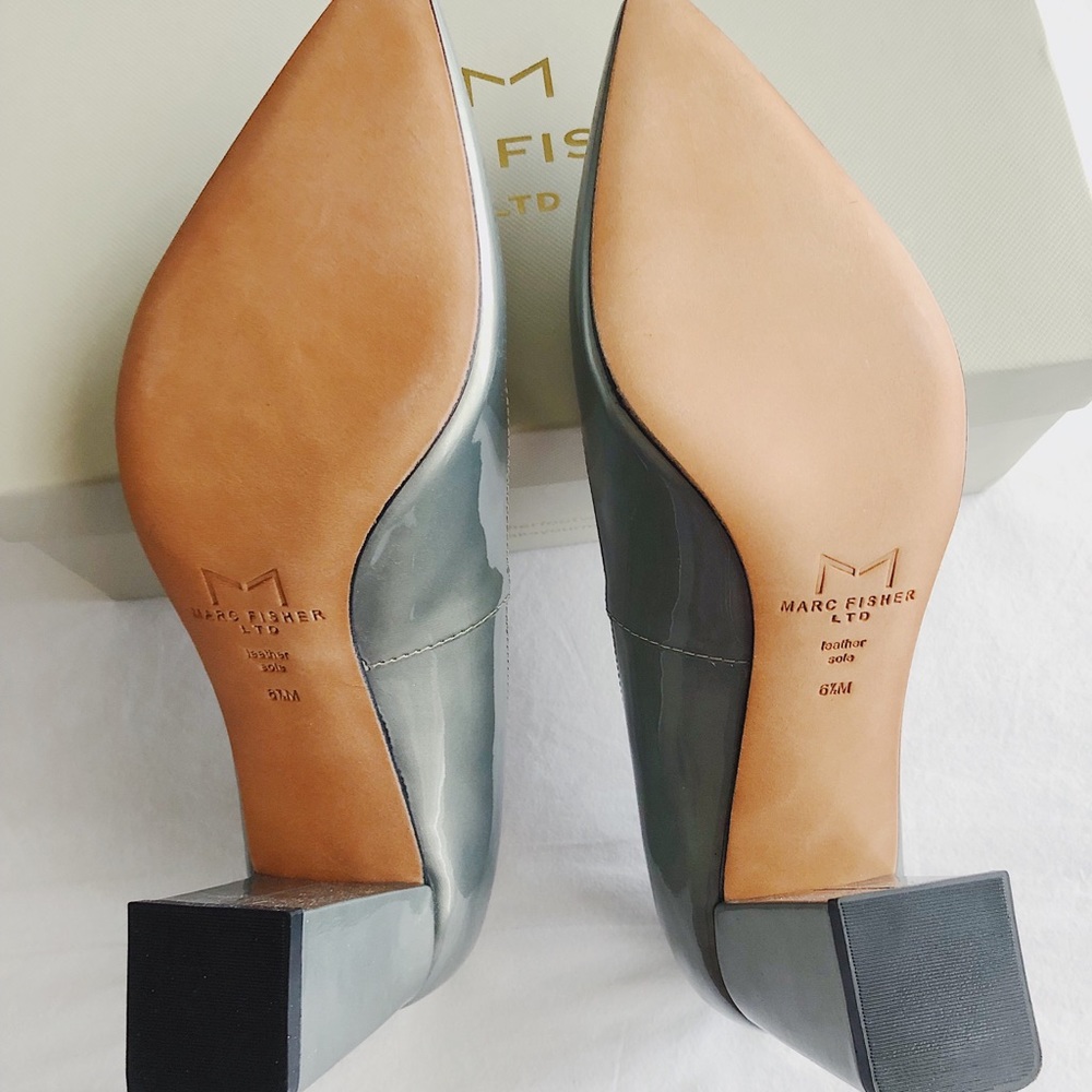 New MARC FISHER Zala Patent Leather Pointed Pumps - Picture 7 of 7